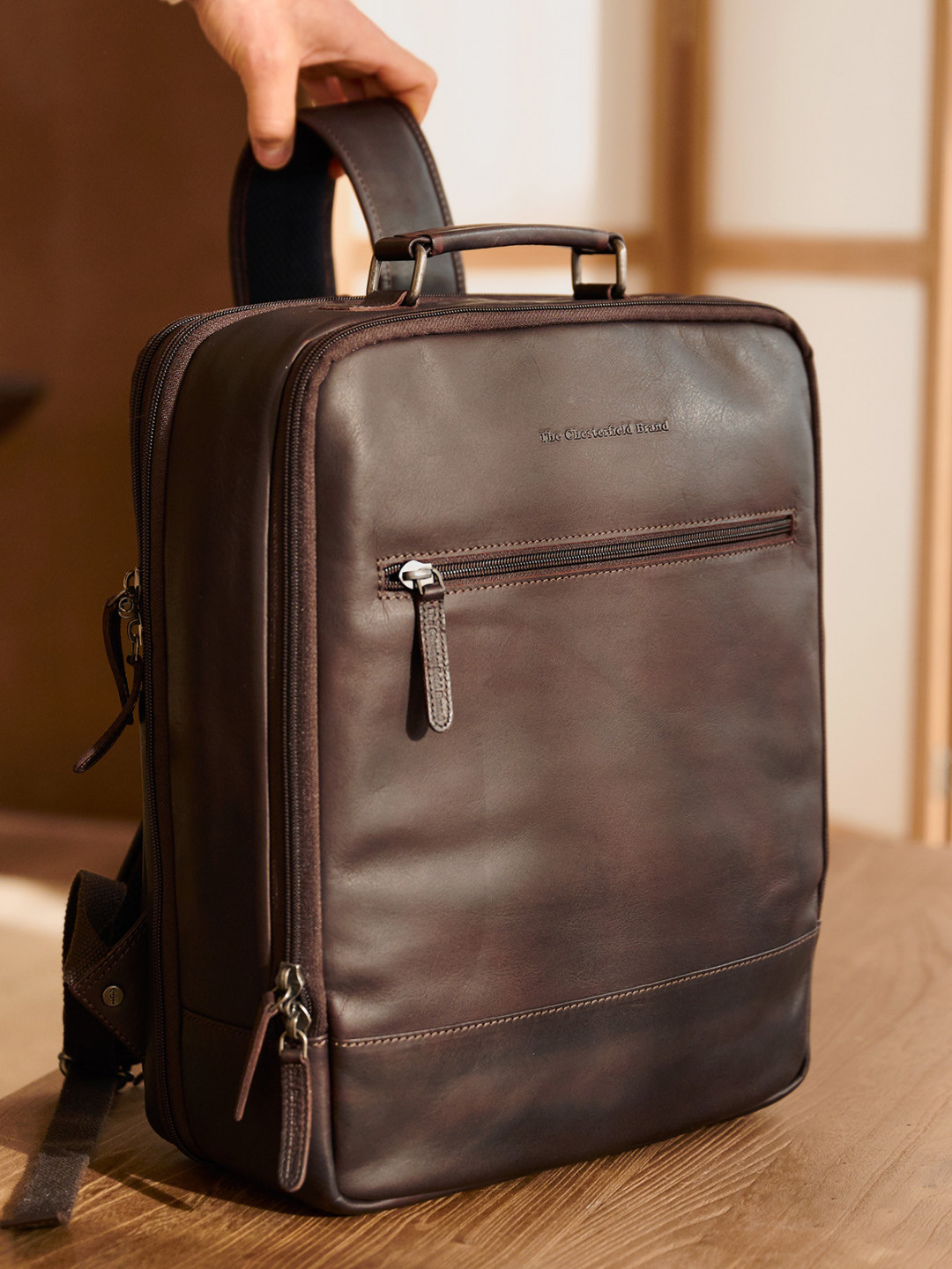 Cestovní kožený batoh The Chesterfield Brand Jamaica – hnědá
